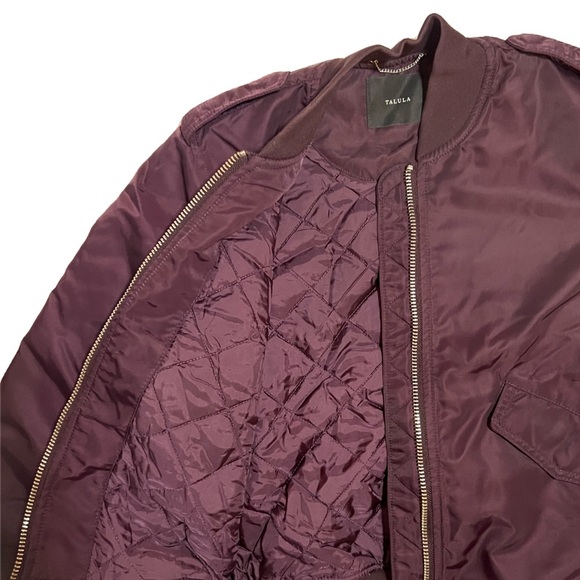 TALULA WINE COLOURED ARITZIA BOMBER Y2K - Picture 5 of 5